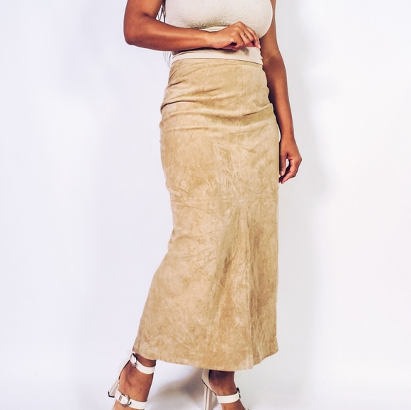 Vintage Dresses & Skirts - Leather Maxi Skirt